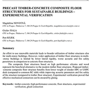 Cover image of Precast Timber-Concrete Composite Floor Structures for Sustainable Buildings-Experimental Verification