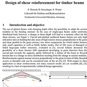 Cover image of Design of Shear Reinforcement for Timber Beams