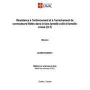 Résistance à l’Enfoncement et à l’Arrachement de Connecteurs Filetés Dans le Bois Lamellé-Collé et Lamellé-Croisé (CLT)