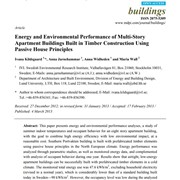 Energy and Environmental Performance of Multi-Story Apartment Buildings Built in Timber Construction Using Passive House Principles