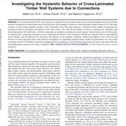Investigating the Hysteretic Behavior of Cross-Laminated Timber Wall Systems due to Connections