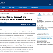 Cover image of Structural Design, Approval, and Monitoring of a UBC Tall Wood Building