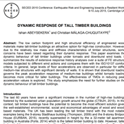 Dynamic Response of Tall Timber Buildings