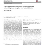 Low Cycle Fatigue Tests and Damage Accumulation Models on the Rolling Shear Strength of Cross-Laminated Timber
