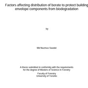 Factors Affecting Distribution of Borate to Protect Building Envelope Components from Biodegradation