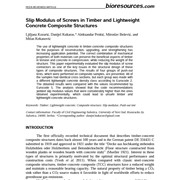 Slip Modulus of Screws in Timber and Lightweight Concrete Composite Structures