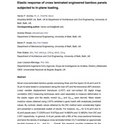 Elastic Response of Cross Laminated Engineered Bamboo Panels Subjected to In-Plane Loading