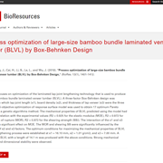 Cover image of Process Optimization of Large-Size Bamboo Bundle Laminated Veneer Lumber (BLVL) by Box-Behnken Design