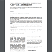 Timber Core-Walls for Lateral Load Resistance of Multi-Storey Timber Buildings