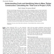 Understanding Costs and Identifying Value in Mass Timber Construction: Calculating the ‘Total Cost of Project’ (TCP)