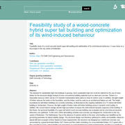 Cover image of Feasibility Study of a Wood-Concrete Hybrid Super Tall Building and Optimization of its Wind-Induced Behaviour
