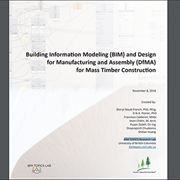 Cover image of Building Information Modeling (BIM) and Design for Manufacturing and Assembly (DfMA) for Mass Timber Construction