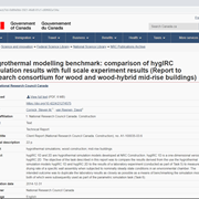 Cover image of Hygrothermal Modelling Benchmark: Comparison of hygIRC Simulation Results with Full Scale Experiment Results (Report to Research Consortium for Wood and Wood-Hybrid Mid-Rise Buildings)