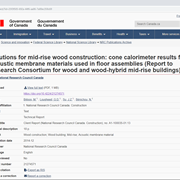 Cover image of Solutions for Mid-Rise Wood Construction: Cone Calorimeter Results for Acoustic Membrane Materials Used in Floor Assemblies (Report to Research Consortium for Wood and Wood-Hybrid Mid-Rise Buildings)