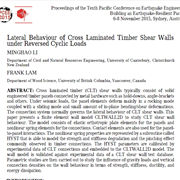 Lateral Behaviour of Cross Laminated Timber Shear Walls under Reversed Cyclic Loads