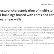 Structural Characterization of Multi-Storey CLT Buildings Braced with Cores and Additional Shear Walls