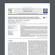 Cover image of Correlation Between Sound Insulation and Occupants' Perception - Proposal of Alternative Single Number Rating of Impact Sound, Part II