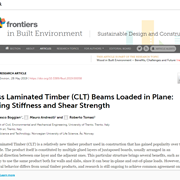Cover image of Cross Laminated Timber (CLT) Beams Loaded in Plane: Testing Stiffness and Shear Strength