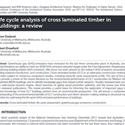 Cover image of Life Cycle Analysis of Cross Laminated Timber in Buildings: A Review