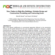Mass Timber in High-Rise Buildings: Modular Design and Construction; Permitting and Contracting Issues