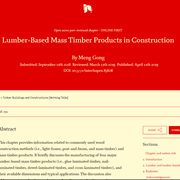 Lumber-Based Mass Timber Products in Construction