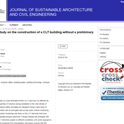 Cover image of A Case Study on The Construction of a CLT Building Without a Preliminary Roof