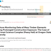 Cover image of Moisture Monitoring Data of Mass Timber Elements During Prolonged Construction Exposure: The Case of the Forest Science Complex (Peavy Hall) at Oregon State University