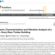 Dynamic Characterization and Vibration Analysis of a Four-Story Mass Timber Building