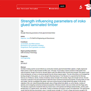 Cover image of Strength Influencing Parameters of Iroko Glued Laminated Timber