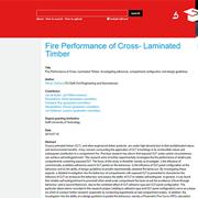 Fire Performance of Cross-Laminated Timber