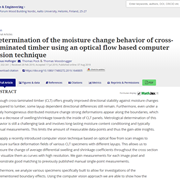 Cover image of Determination of the Moisture Change Behavior of Cross-Laminated Timber Using an Optical Flow Based Computer Vision Technique