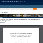 Seismic Analysis and Design of Hybrid Concrete Timber Structures with 2015 National Building Code of Canada