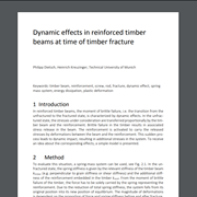 Cover image of Dynamic Effects in Reinforced Timber Beams at Time of Timber Fracture