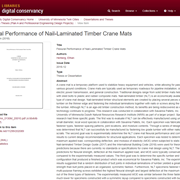 Flexural Performance of Nail-Laminated Timber Crane Mats
