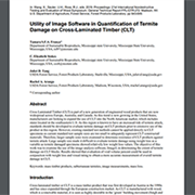 Cover image of Utility of Image Software in Quantification of Termite Damage on Cross-Laminated Timber (CLT)