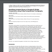 Identifying Incipient Decay in Douglas-fir Bridge Components using X-Ray Computerized Tomography