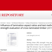Influence of Lamination Aspect Ratios and Test Methods on Rolling Shear Strength Evaluation of Cross Laminated Timber