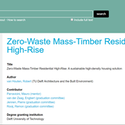 Zero-Waste Mass-Timber Residential High-Rise: A Sustainable High-density Housing Solution