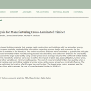 Techno-Economic Analysis for Manufacturing Cross-Laminated Timber