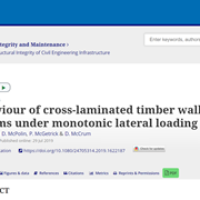 Behaviour of Cross-laminated Timber Wall Systems Under Monotonic Lateral Loading