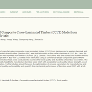 An Exploratory Study of Composite Cross-Laminated Timber (CCLT) Made from Bamboo and Hemlock-fir Mix