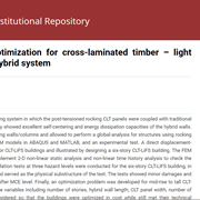 Numerical Model and Optimization for Cross-laminated Timber – Light Frame Wood Shear Walls Hybrid System