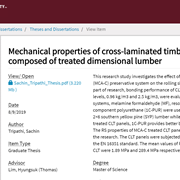 Cover image of Mechanical Properties of Cross-laminated Timber (CLT) Panels Composed of Treated Dimensional Lumber