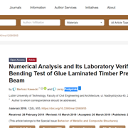 Numerical Analysis and Its Laboratory Verification in Bending Test of Glue Laminated Timber Pre-Cracked Beam