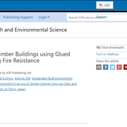 Cover image of Development of Urban Timber Buildings using Glued Laminated Timber having Fire Resistance