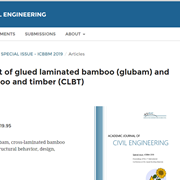 Research Development of Glued Laminated Bamboo (glubam) and Cross-laminated Bamboo and Timber (CLBT)