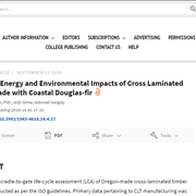 Life Cycle Energy and Environmental Impacts of Cross Laminated Timber Made with Coastal Douglas-fir