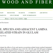 Effects of Size, Species and Adjacent Lamina on Moisture Related Strain in Glulam