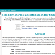 Feasibility of Cross-laminated Secondary Timber
