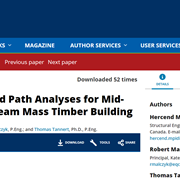 Alternative Load Path Analyses for Mid-Rise Post and Beam Mass Timber Building